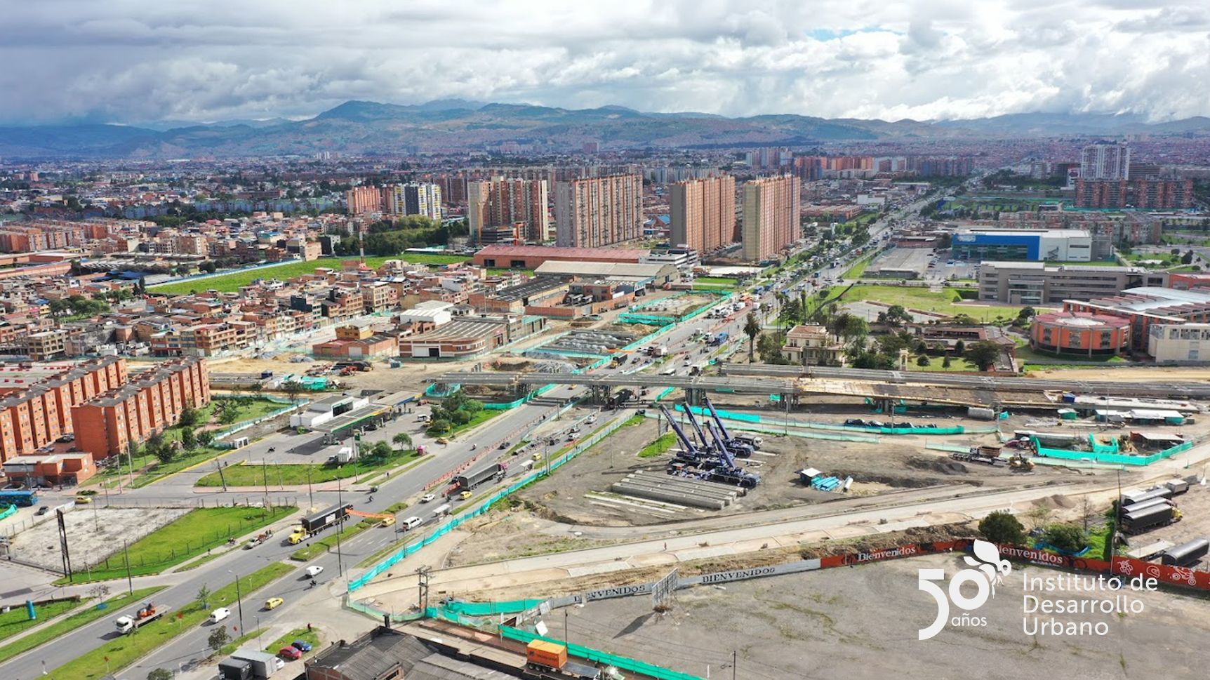Fotografía panorámica obra bogotá