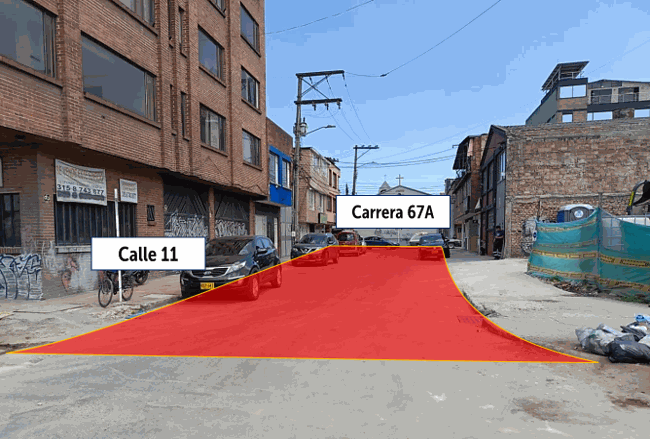 Fotografía de la zona de cierre de calzada