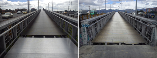 Imagen del Puente Ciclorruta y corredor peatonal Av. Américas por Av. Boyacá hoy 21 de agosto