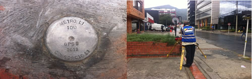 Placas que se instalarán en terreno y con GPS se ubicará la información exacta (norte-este y altura o cota) en relación con la localización de postes, cajas de servicios públicos, construcciones, existentes en el trazado del corredor por donde se construirá la línea metro