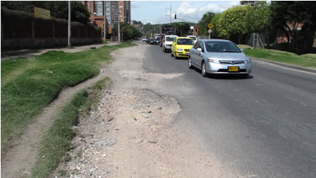 Aspecto de uno de los tramos de la calle 169B entre la avenida Boyacá y la carrera