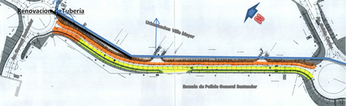 El director del IDU, ingeniero William Camargo Triana, durante la inspección a los avances  de la avenida Santa Lucía o transversal 42, entre las avenidas General Santander (diagonal 39A Sur) y Jorge Gaitán Cortés (carrera 33)