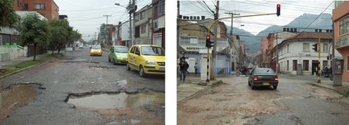 Estado de algunos tramos de la calle 52 antes de la intervención