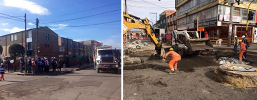 Imágenes de la intervención intersección calle 187 con carrera 16