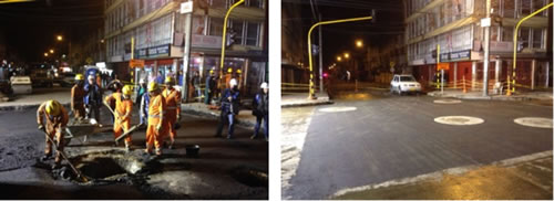 Imágenes de la intervención intersección calle 187 con carrera 16