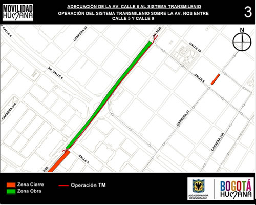 Mapa 3. Operación Transmilenio. Fuente SDM 2014
