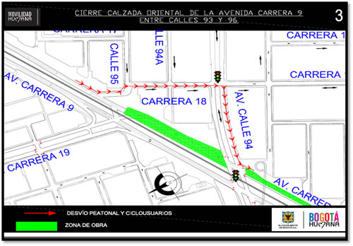 Mapa 3. Desvíos peatonales