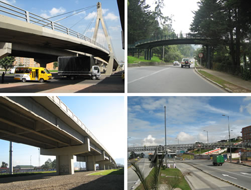 Algunos de los puentes vehiculares y peatonales de la ciudad