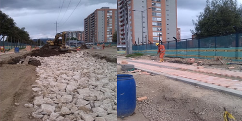 Conformación de la calzada norte y andenes de la calle 169b entre la Boyacá y la carrera 68