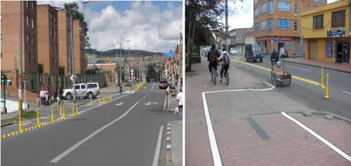 Bicicarriles en Tunjuelito