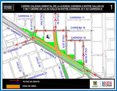 CIERRE EN AMBOS SENTIDOS DE LA AV. CALLE 94 ENTRE CARRERA 18 Y AV. CRA. 9,  POR CONSTRUCCIÓN DE DESNIVEL | Portal Web IDU