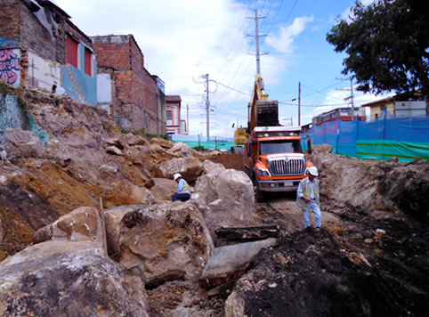 Aspecto de las obras de ampliación de la Avenida Circunvalar entre las calles 9 y 6