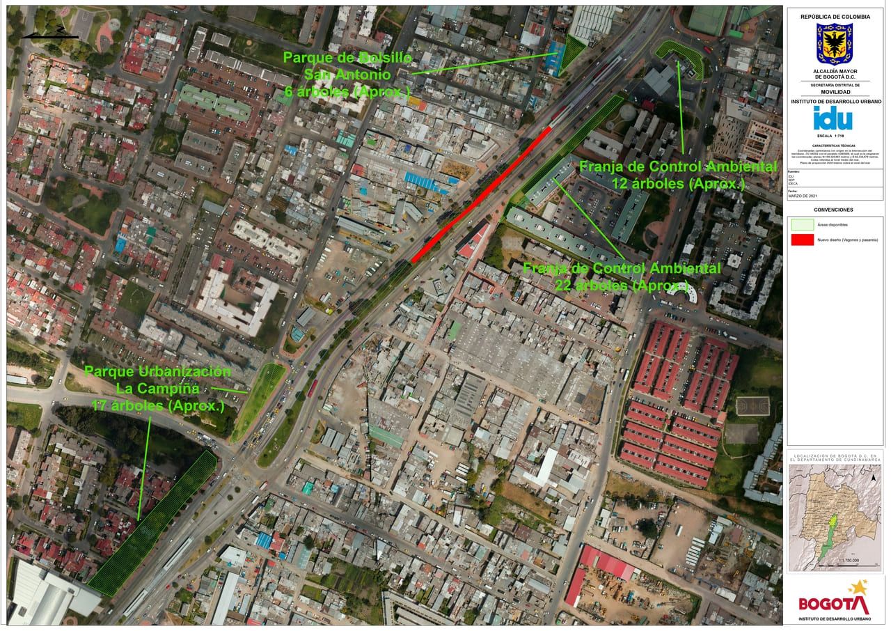 Mapa satélital estación suba