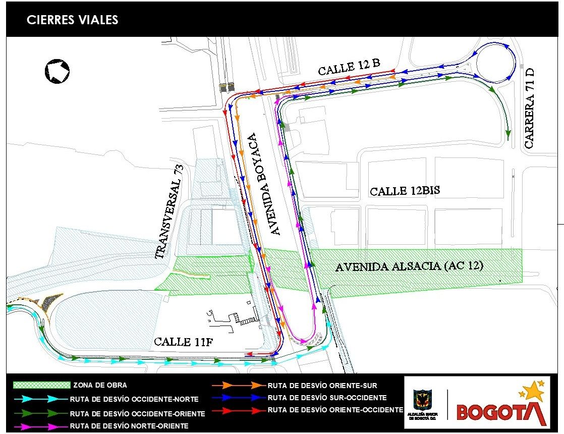 Mapa 2. Vías de desvío vehículos particulares.