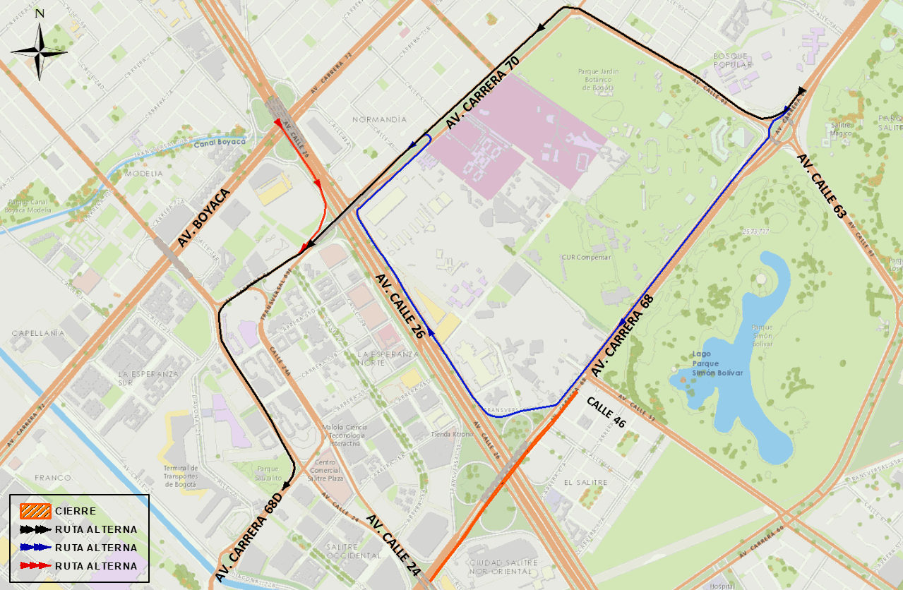 Mapa 7. Rutas alternas.