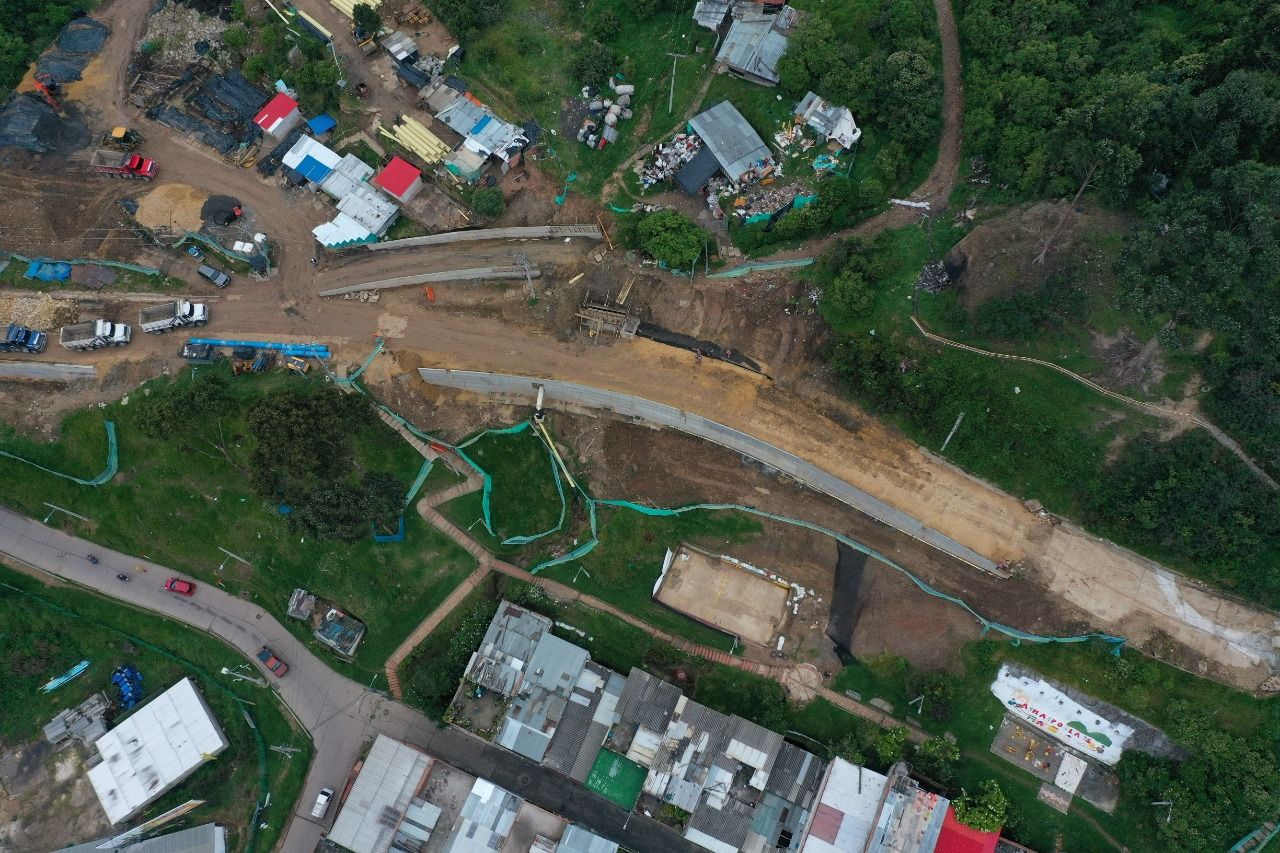 imagen aérea del obra en bogotá