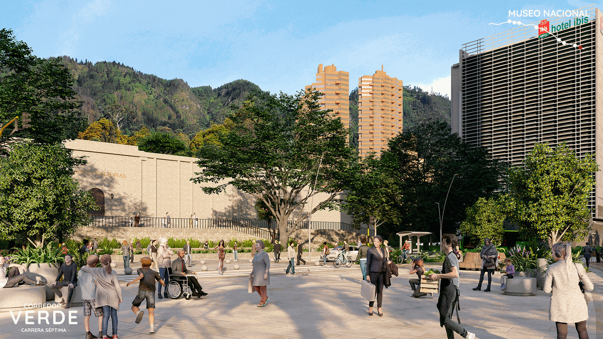 Render proyecto construcción del Corredor Verde de la Séptima