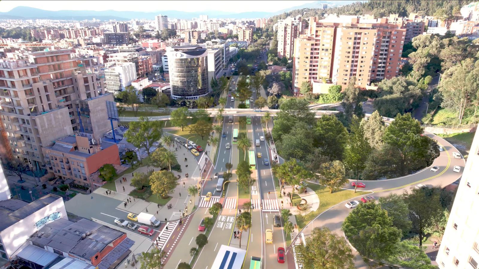 Render  tramo tres del Corredor Verde de la Séptima
