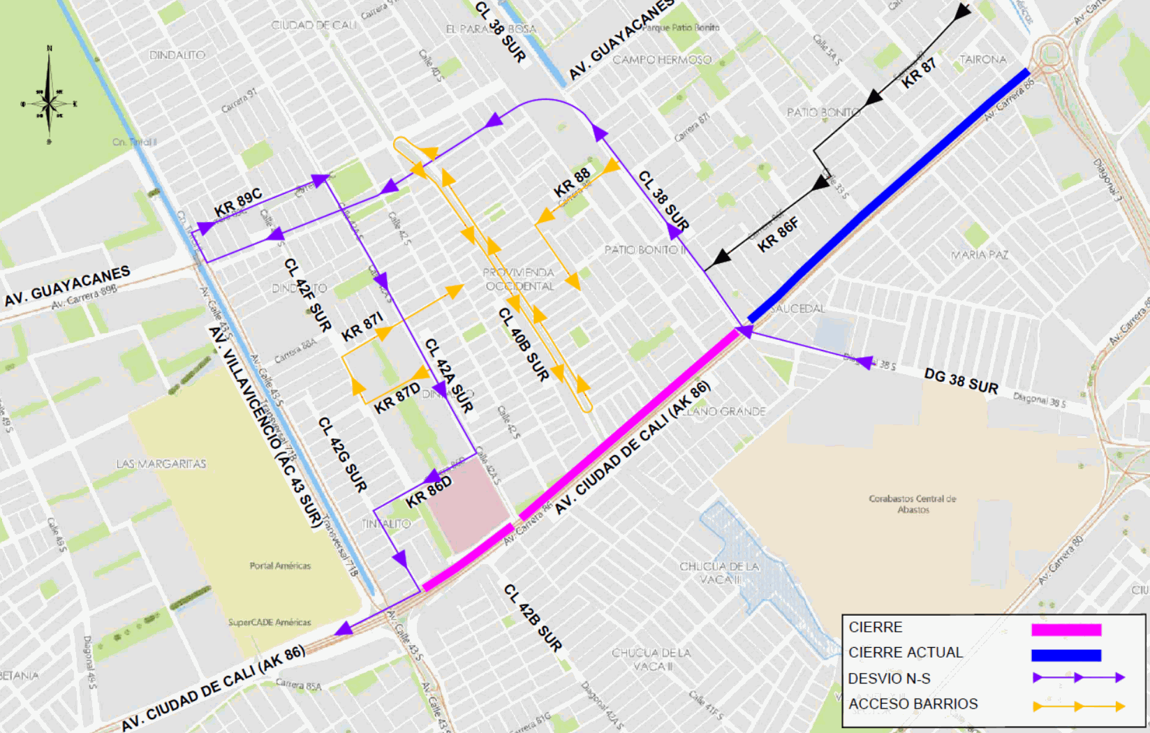 Mapa 5. Acceso a los barrios.