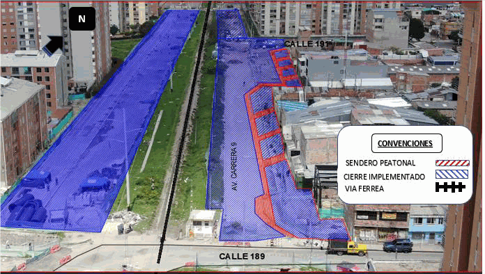 Mapa de zona de obra