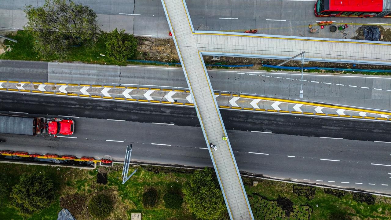 Desde arriba se logra percibir el nuevo carril habilitado