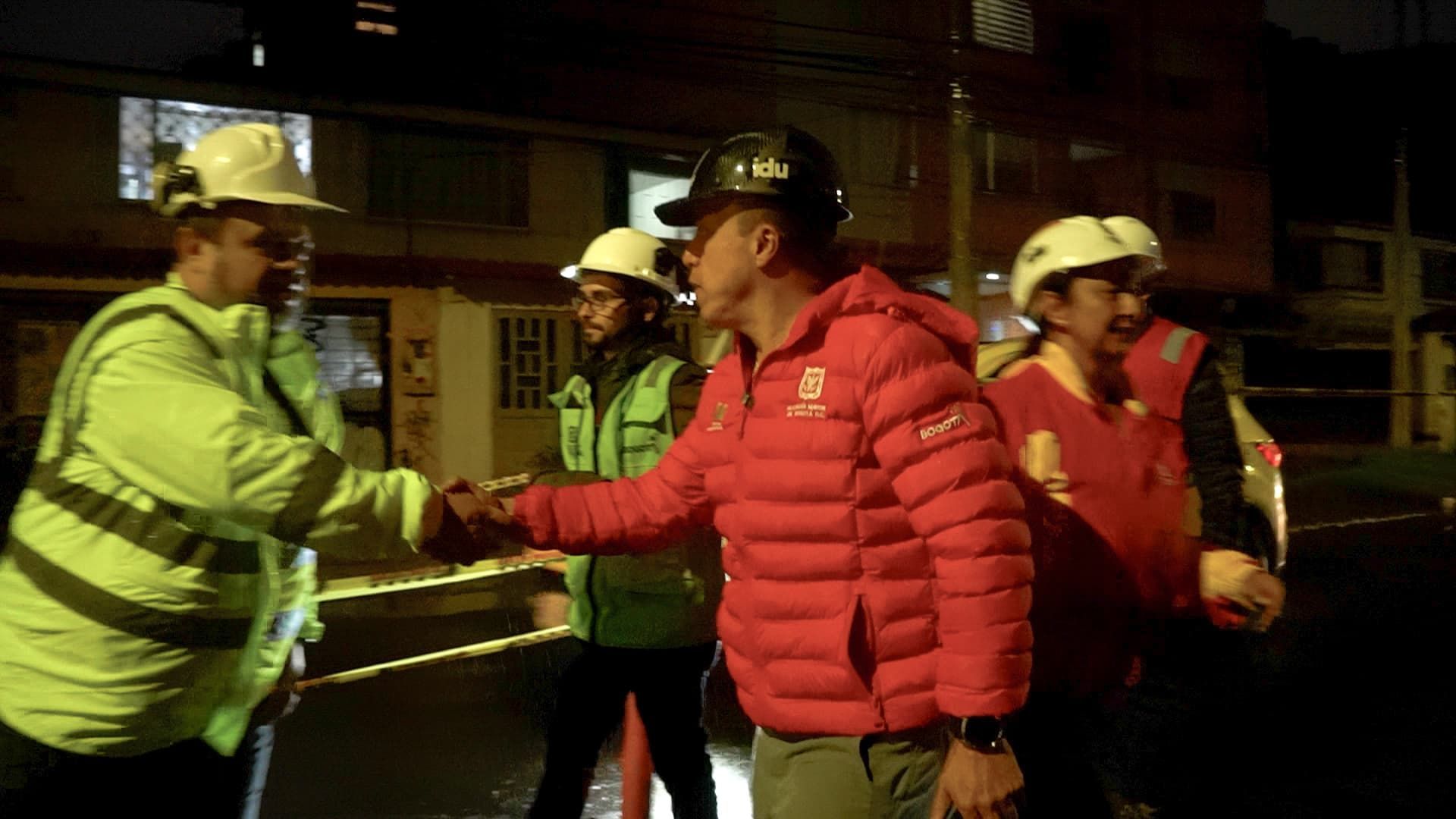 Recorrido de obra nocturna de IDU Y UMV